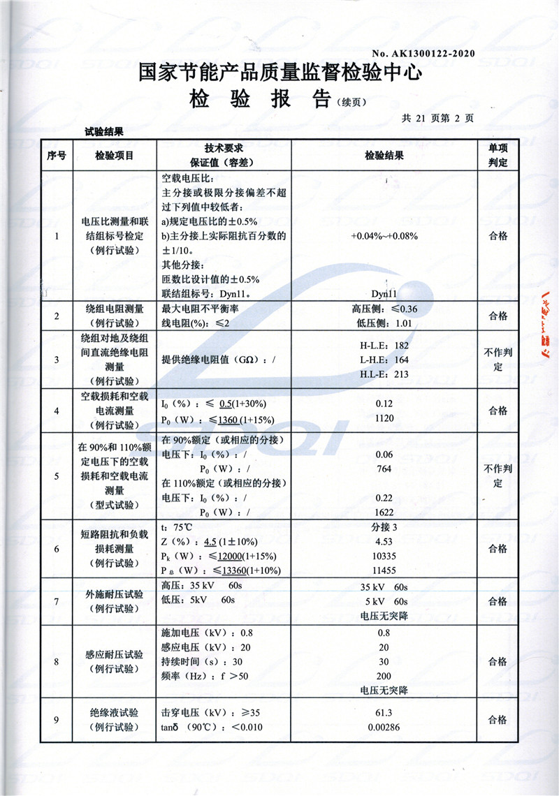 高低压试验报告-S11-1250信丰信丰信丰油浸式变压器-2.jpg